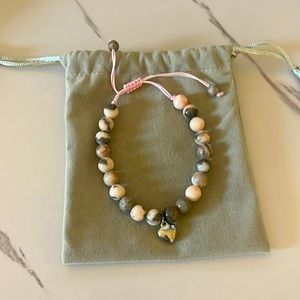 Pink/black stone bracelet
